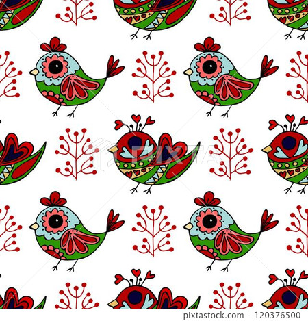 Seamless pattern. Folk ornament. Pattern in hand drawn style Seamless pattern. Folk ornament. Pattern in hand drawn style 120376500