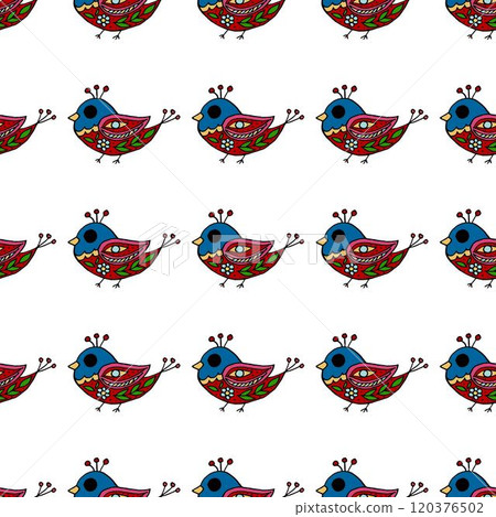 Seamless pattern. Folk ornament. Pattern in hand drawn style 120376502
