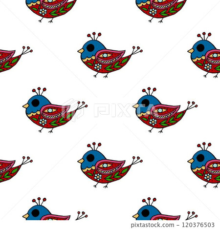 Seamless pattern. Folk ornament. Pattern in hand drawn style 120376503