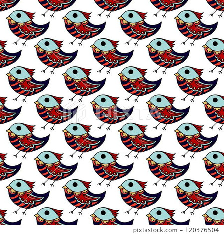 Seamless pattern. Folk ornament. Pattern in hand drawn style 120376504