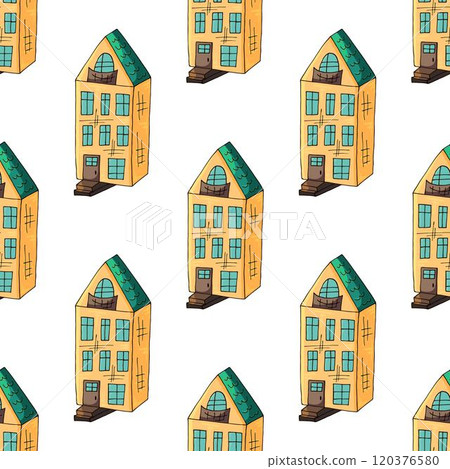 Seamless pattern with decorative colorful houses Seamless pattern with decorative colorful houses 120376580