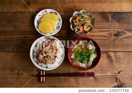 Natto rice set Natto rice set 120377788
