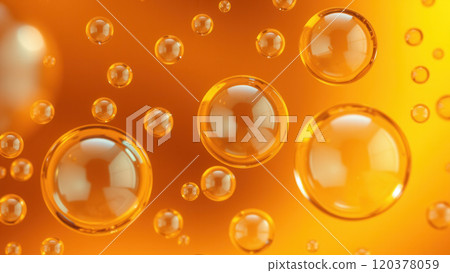 Orange bubbles floating in water. Abstract background Orange bubbles floating in water. Abstract background 120378059