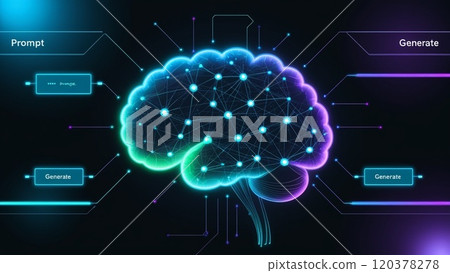 Futuristic AI Neural Network with Interconnected Nodes and Data Flow. Futuristic AI Neural Network with Interconnected Nodes and Data Flow. 120378278