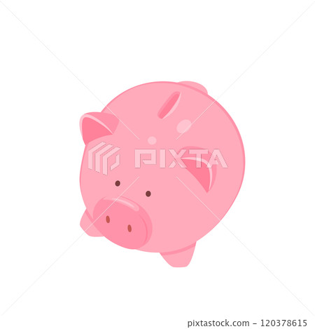 Piggy bank symbol. Funny flat vector illustration for design or icon. Piggy bank symbol. Funny flat vector illustration for design or icon. 120378615