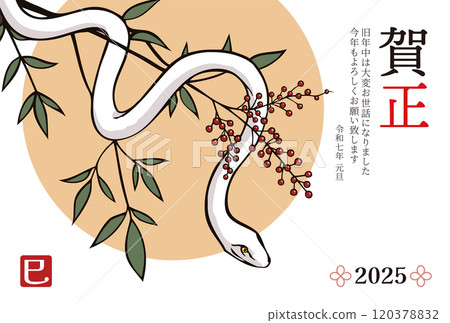 新年賀卡 2025 蛇年模板 120378832