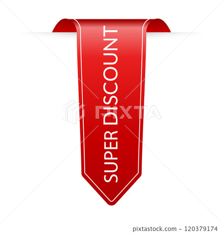 Corner or ribbons icon. Product red banner, price shopping tag. Promotion sale badge, special offer sticker. Discount and price offer concept. Vector sticker template Corner or ribbons icon. Product red banner, price shopping tag. Promotion sale badge, special offer sticker. Discount and price offer concept. Vector sticker template 120379174
