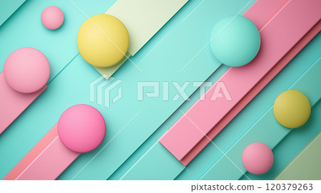 AI產生的圖像：圓和線的抽象設計 120379263