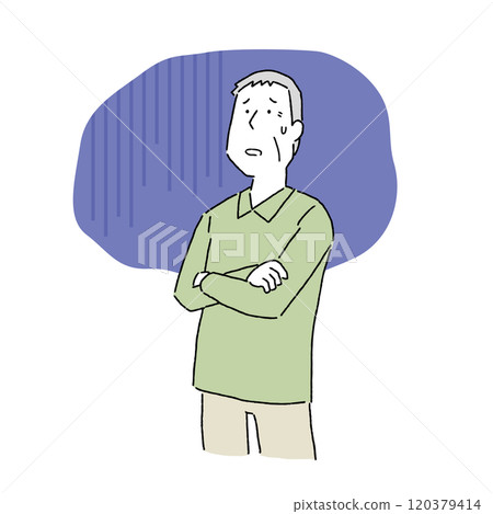 Anxious elderly man Anxious elderly man 120379414