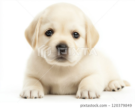 Adorable Labrador puppy with soft cream 120379849