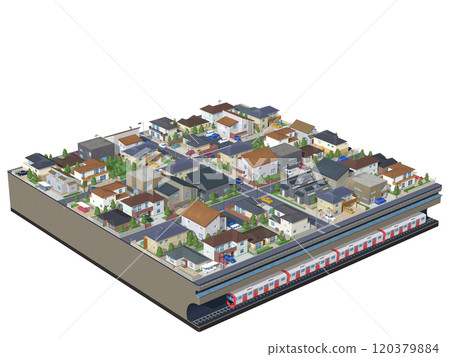 House, residential, town, CG, diorama, subway, BG, streetscape, background House, residential, town, CG, diorama, subway, BG, streetscape, background 120379884