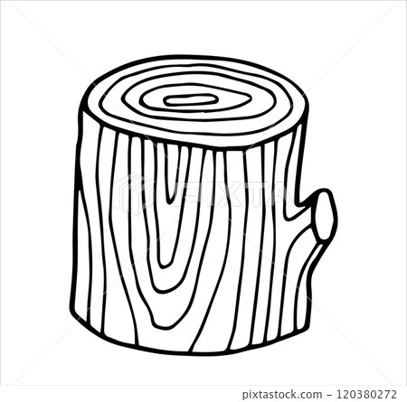 wooden lumber, simple doodle style illustration 120380272