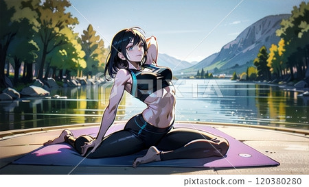 Women who do yoga Women who do yoga 120380280