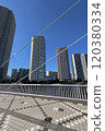 Tatsumi Sakurabashi Bridge and the tower apartment complex in Shinonome, Koto Ward 120380334