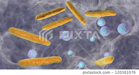 Bacteria inside dental cavity Bacteria inside dental cavity 120381076