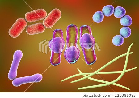 Microbes of different shapes Microbes of different shapes 120381082