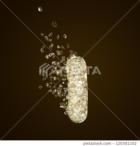 Destruction of bacterium, conceptual image for the use of antibiotics and other antibacterial agents 120381102