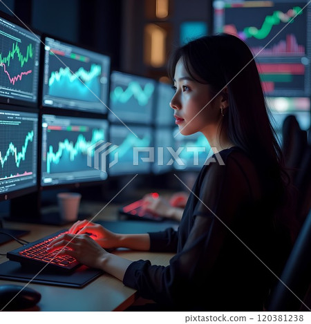 Traders working hard trading cryptocurrencies in the cryptocurrency trading room Traders working hard trading cryptocurrencies in the cryptocurrency trading room 120381238