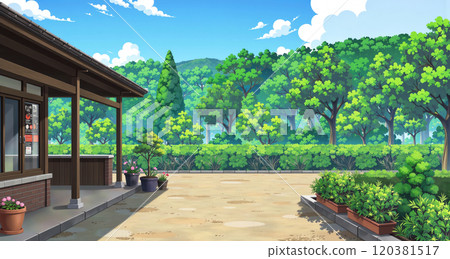 Summer alleyway scenery Summer alleyway scenery 120381517