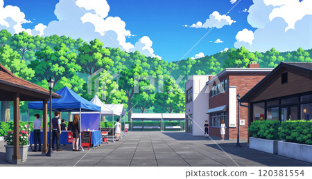 Bustling park 120381554