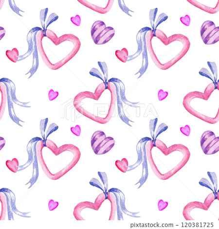 Watercolor seamless pattern of valentine day... - Stock Illustration ...
