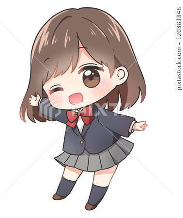 Female student raising her right hand Female student raising her right hand 120381848