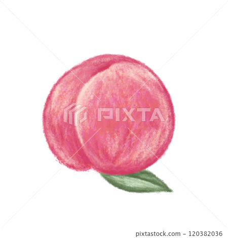 蠟筆風格桃子插畫 蠟筆風格桃子插畫 120382036