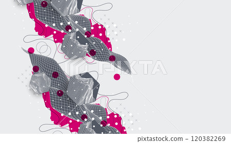 Abstract art background. Modern science or technology art elements. Surface illustration. Hand made vector. 120382269