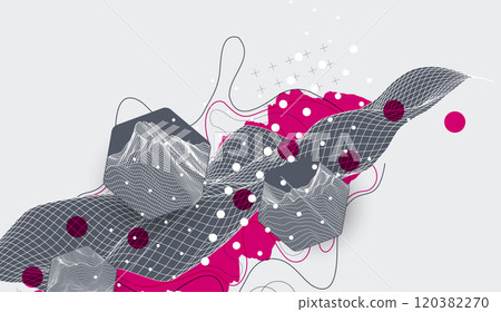 Abstract art background. Modern science or technology art elements. Surface illustration. Hand made vector. 120382270