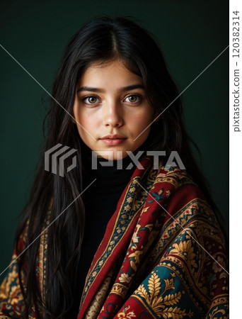 The most beautiful girl in a traditional stole. The most beautiful girl in a traditional stole. 120382314