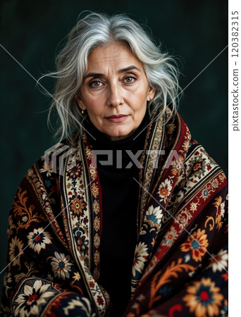 Eastern elegance in a scarf. 120382315