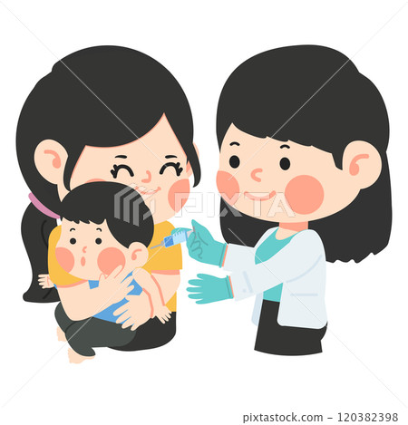 Doctor giving injection to baby Doctor giving injection to baby 120382398