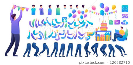Constructor for creating a fun teen Man. Create your own character with a Set of hands and feet. Flat 2D characters N13 Constructor for creating a fun teen Man. Create your own character with a Set of hands and feet. Flat 2D characters N13 120382710