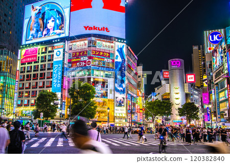 日本東京城市景觀幾輛腳踏車.....入境旅遊回來了...澀谷即使在晚上也擠滿了外國遊客= 11日20:00 日本東京城市景觀幾輛腳踏車.....入境旅遊回來了...澀谷即使在晚上也擠滿了外國遊客= 11日20:00 120382840