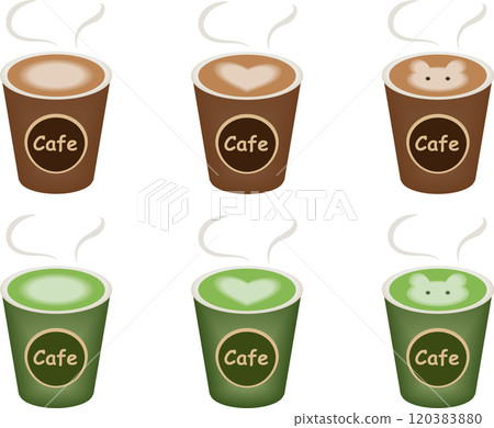 Latte in a paper cup Latte in a paper cup 120383880