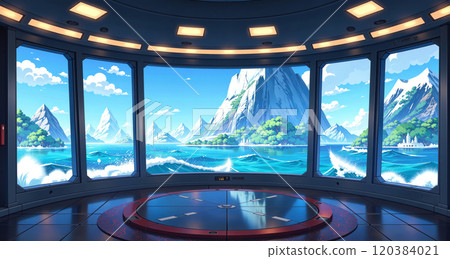 Circular platform under the stars Circular platform under the stars 120384021