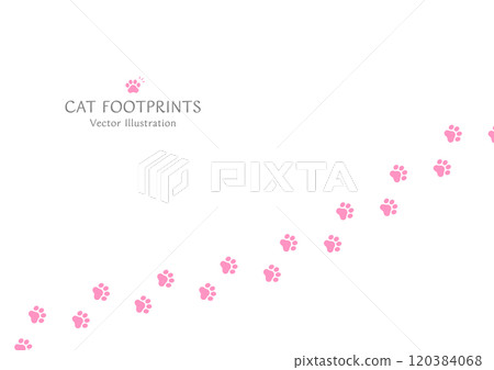 可愛動物足跡背景素材向量圖 120384068