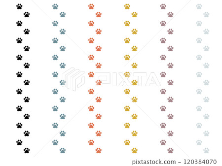 可愛動物足跡背景素材向量圖 120384070