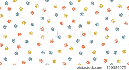 Cute animal footprints seamless pattern background material vector illustration 120384075