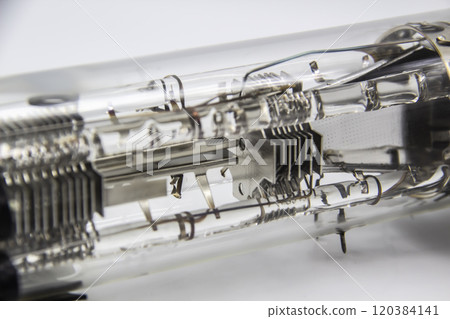 A part of oscilloscope tube is intended for registration of electrical processes of visual observations in various radio electronic devices for special purposes. A cathode ray tube 120384141
