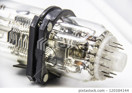 A part of oscilloscope tube is intended for registration of electrical processes of visual observations in various radio electronic devices for special purposes. A cathode ray tube 120384144