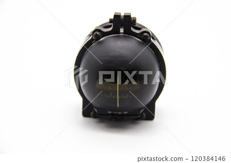 Aviation compass ki-13 isolated on white background. Antique old  compass KI-13. Bulls eye. 120384146