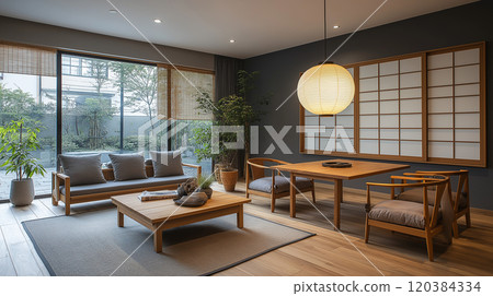 Japanese modern living room Japanese modern living room 120384334