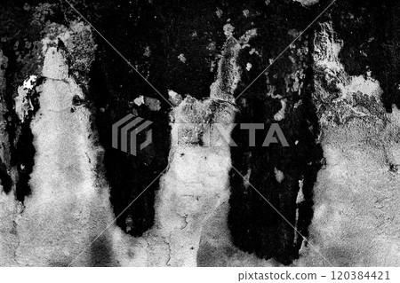 Grunge old wall texture with cracks. Black and white wall from concrete cement with natural prints for vintage background. Grunge old wall texture with cracks. Black and white wall from concrete cement with natural prints for vintage background. 120384421