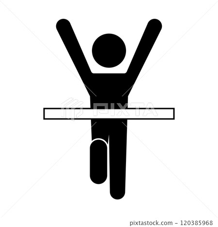 Silhouette of a person finishing a marathon 120385968