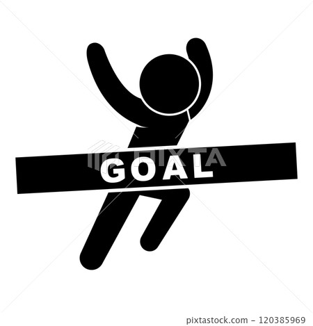 一個人達到目標的剪影 120385969