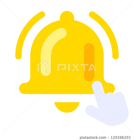 Clicking notification bell icon. flat style vector illustration 120386201
