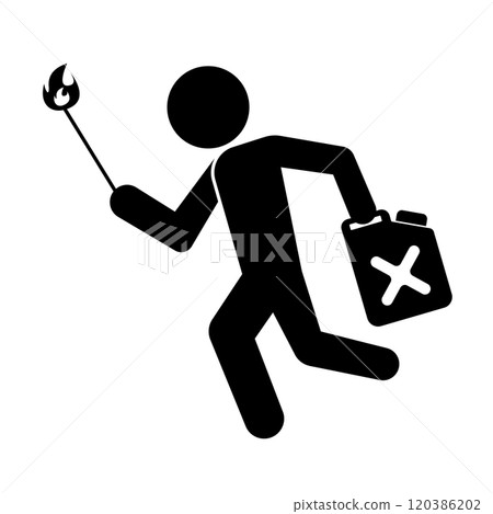 Arsonist silhouette Arsonist silhouette 120386202