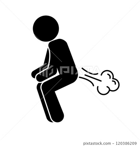 一個人放屁的剪影 一個人放屁的剪影 120386209