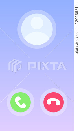 Incoming phone call screen interface, vector illustration. 120386214